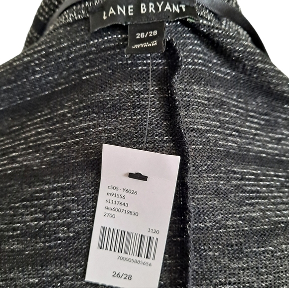 💖 Lane Bryant Black grey stripe Classic long open front cardigan plus 26/ 28 - Picture 14 of 14